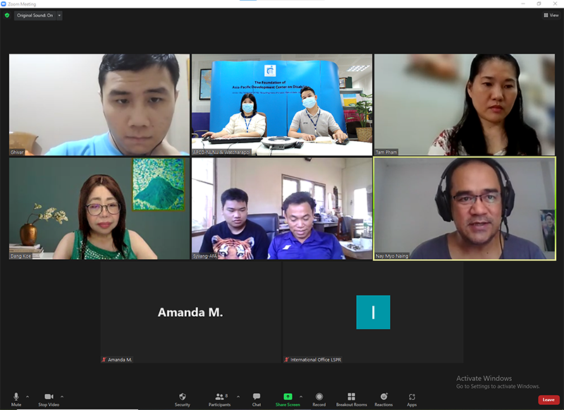 3. Mr. Nay Myo Naing, chairman of the Myanmar Autism Association (MAA), provided an overview of the country report and the recent situation in Myanmar.
