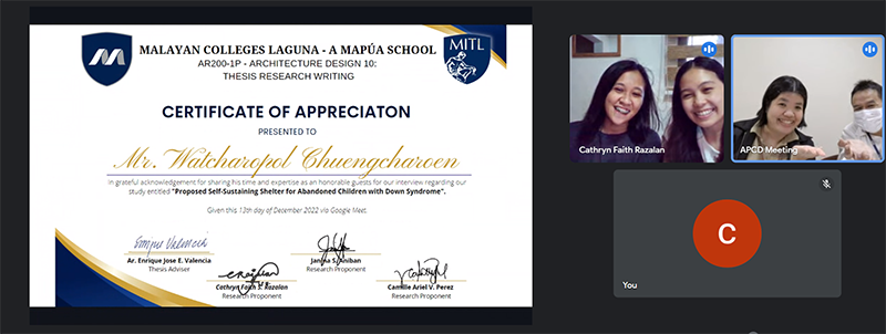 2. Ms. Perez and Ms. Razalan granted certificate of appreciation to Mr. Watcharapol Chuengcharoen, Chief of Networking & Collaboration