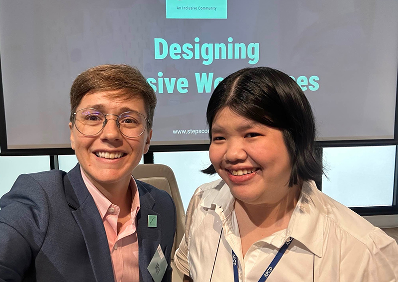 Ms. NuNu with Max Simpson, CEO of Neurodiversity at Work Research Centre (NWRC) and Steps.