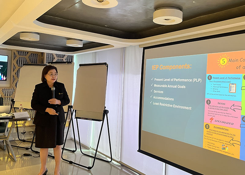 Participants learned on technical skills to mobilize in inclusive education – Individual Education Plans (IEPs) and participated the workshop on IEP draft practice, Application, Wrap up & Reflection by Dr. Somporn Wanset, Faculty of Education, Khon Kaen University with her colleague on 24 and 25 November. 