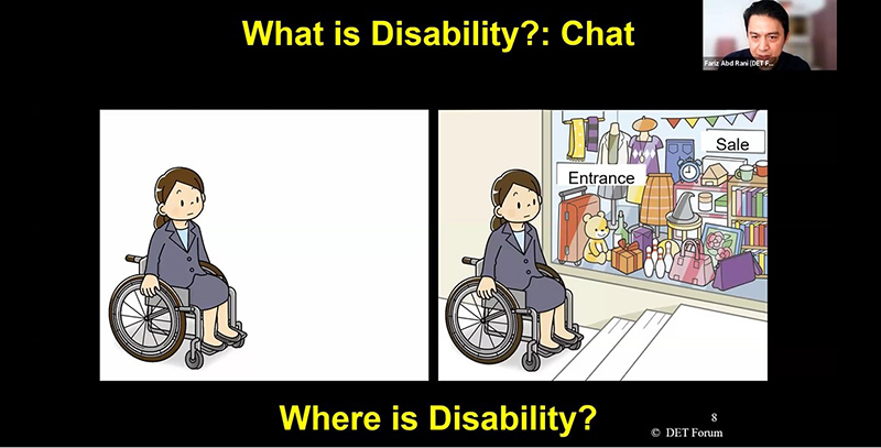 On 14 January, Mr. Fariz Abd Rani, Senior DET Facilitator from Malaysia facilitated the interesting DET session exercise on “what is Disability”