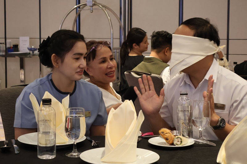Carlton hotel staff participated in a training workshop on disability awareness to enhance understanding