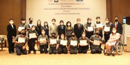 7 September 2022, Congratulations to trainees with disabilities who graduated in the internship program of APCD 60+ Plus Vocational skills training in the Hospitality business project at the Centra by Centara Hotel Chaeng Watthana of the year 2022.